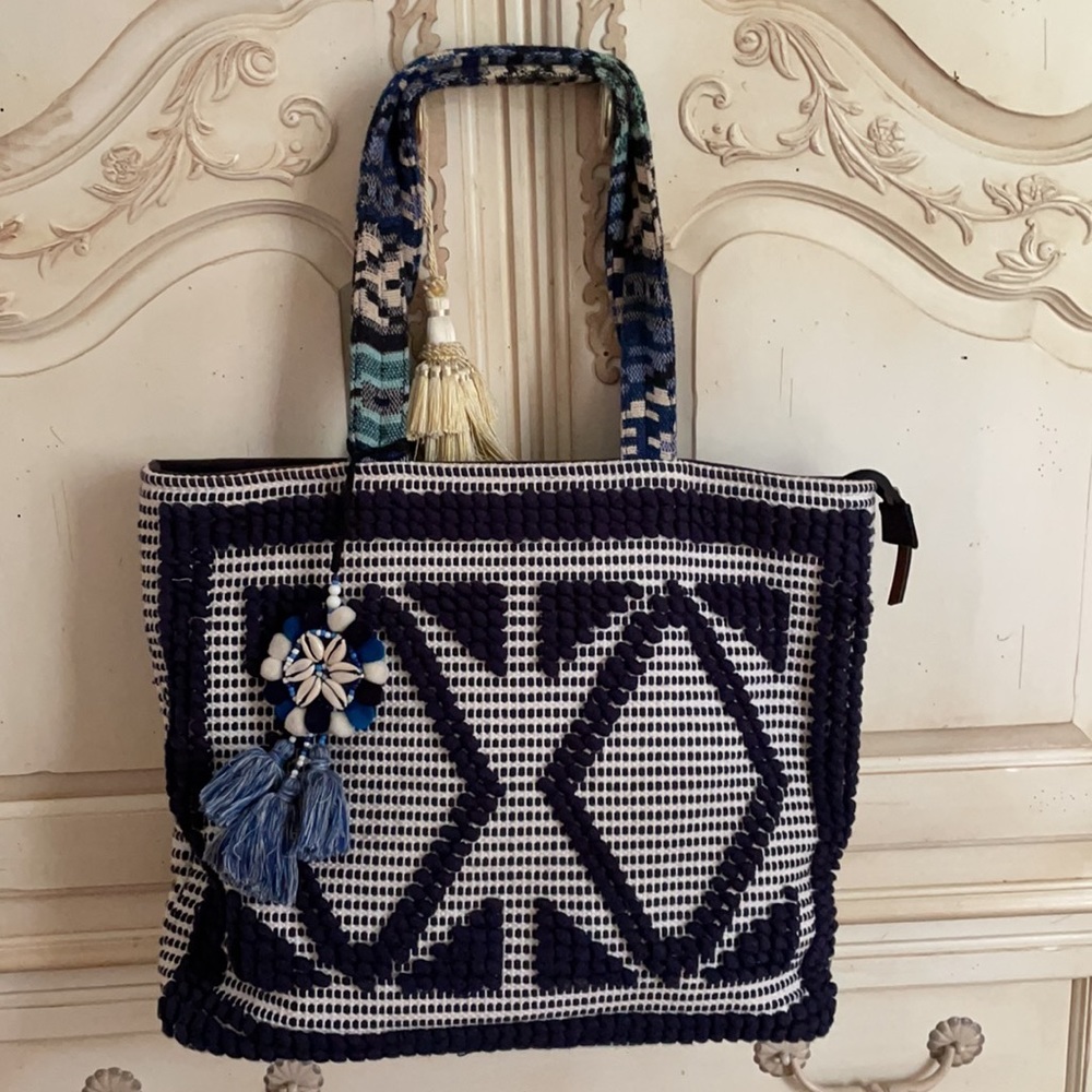 Steven By Steve Madden Blue and White Tote Bag